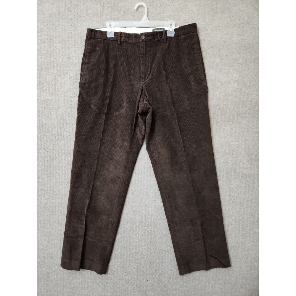 Eddie Bauer Corduroy Trouser Pants Mens 36x32 Brown Dress NEW